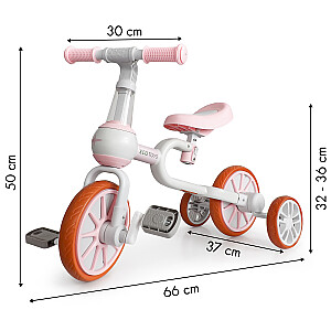 Līdzsvara velosipēds 4in1 pedāļi Sānu riteņi