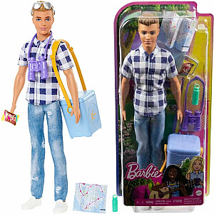 Barbie Doll Mattel komplekts Barbie Camping Ken Doll + aksesuāri (HHR66)