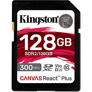 Kingston Canvas React Plus SDXC karte 128 GB 10. klase UHS-II/U3 V90 (SDR2/128 GB)