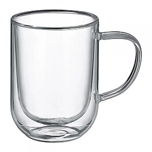 MIA MUGS SET OF 2, 400ML, С РУЧКОЙ, ДВОЙНЫЕ СТЕНКИ, СТЕКЛО, Ambition