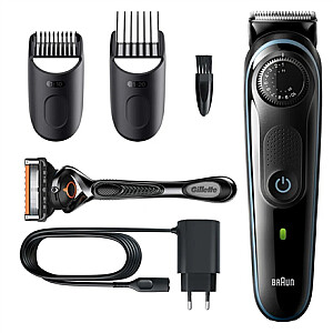 Braun Beard Trimmer with Precision dial and Gillette ProGlide razor 	BT5340 Cordless or corded, Operating time (max) 100 min, Number of length steps 39, Li-Ion, Black