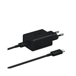 Samsung EP-T4510XBEGEU adapteris | lādētājs telefonam Type C 45W PD PPS + USB Type C kabelis melns