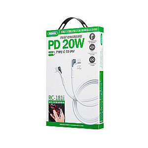 REMAX Cable Zenax RC-181i - Type C to Lightning - angled PD 20W 1 metre White