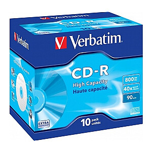 Matricas CD-R Verbatim 800MB 1x-40x Extra Protection, 10 упаковок Jewel