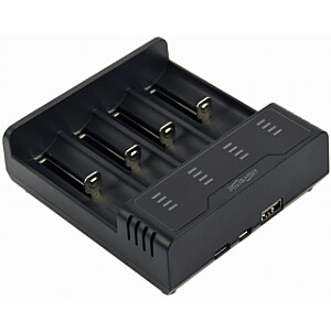 Зарядное устройство Gembird USB 4-slot Ni-MH + Li-ion Fast Battery Charger Black
