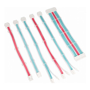 PSU Kabeļu Pagarinātāji Kolink Core 6 Cables White / Neon Blue / Pure Pink