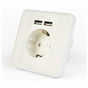 Gembird AC Wall Socket with 2 port USB Charger
