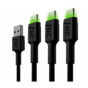 GREENCELL 3x Cable GC Ray USB-C 120cm