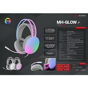 Mars Gaming MH-GLOW RGB Chroma Flow Игровые наушники 3.5mm / USB