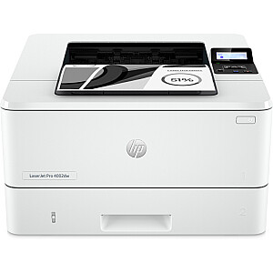 HP LaserJet Pro 4002dw Printer - A4 Mono Laser, Print, Automatic Document Feeder, Auto-Duplex, LAN, WiFi, 40ppm, 750-4000 pages per month