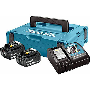 Makita Power set Зарядное устройство MakPack 18V DC18RC + 2 аккумулятора 3.0Ah BL1830B (197952-5)