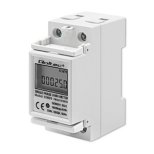 Qoltec 50899 Vienfāzes elektroniskais enerģijas skaitītājs | 230 V | LCD | 2P | DIN sliede