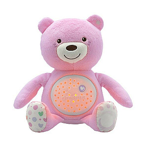Медвежонок с проектором розовый