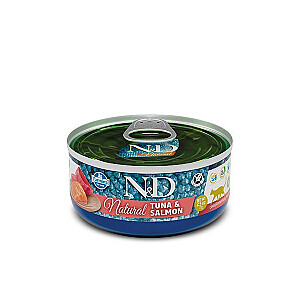 FARMINA N&D Cat Natural Tuna&Salmon - mitrā barība kaķiem - 140 g