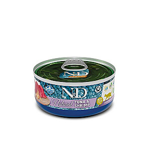 FARMINA N&D Cat Natural Tuna&Shrimp - mitrā barība kaķiem - 140 g