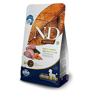 FARMINA N&D Brown Dog Lamb, Spirulina&Carrot Adult Mini - sausā barība suņiem - 2 kg