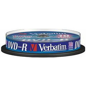 DVD-R Verbatim 4,7 ГБ 16x 10 шт. (43523)