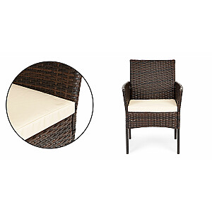 Комплект садовой мебели из ротанга PREGASIO с 4 стульями и столом со стеклянной столешницей