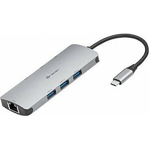 Адаптер USB Tracer ADAPTER TRACER A-3, USB-C, HDMI 4K, USB 3.0, PDW 100W, ETH