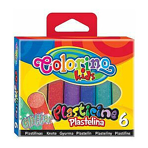 Plastilīns Colorino Glitter 6 krāsas