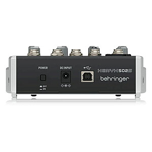 Behringer 502S — 5-канальный компактный аналоговый микшер с интерфейсом USB, разработанный специально для подкастинга, стриминга и домашней записи