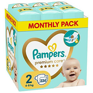 Autiņbiksītes Pampers Premium Care 4-8kg, izmērs 2-MINI, 224gab