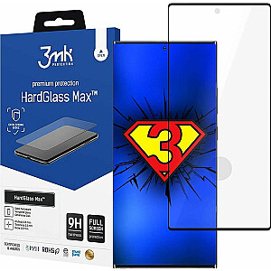 3MK Rūdīts stikls 3MK HardGlass Max Samsung Galaxy S23 Ultra Black pirkstu nospiedums