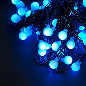Ziemassvētku vītnes burbuļi, 100 LED garums 11m., zila gaisma