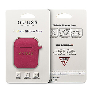 Guess GUACCSILGLFU Силиконовый чехол для наушников Apple Airpods 1 | 2 Розовый