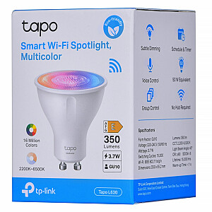 LAMPA TP-Link Tapo L630 Smart Wi-Fi, 350 lm, krāsu temperatūra 2700 K, regulējams apgaismojums, GU10