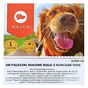 MACED Dog gardumi - balti liellopa nūjiņas ar vistu 500g