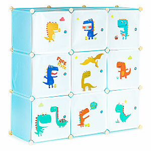 Bērnu moduļu grāmatu skapis ar 9 plauktiem