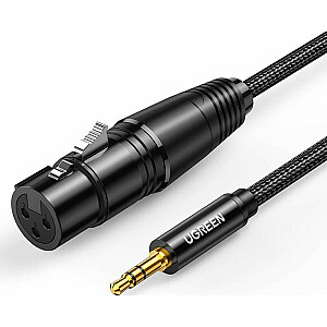 Kabelis Ugreen Jack 3,5 mm — XLR 2 m, melns (UGR984BLK)