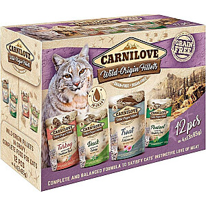 CARNILOVE Cat Wild Origin Files - mitrā barība kaķiem - 12x85g