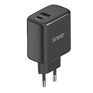 SAVIO LA-06/B USB ātrās uzlādes strāvas padeve 3.0 30W iekšējais lādētājs