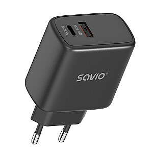 SAVIO LA-06/B USB ātrās uzlādes strāvas padeve 3.0 30W iekšējais lādētājs