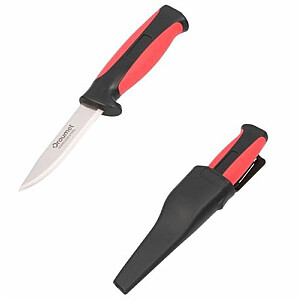 Нож с ножнами 205 / 90мм красный