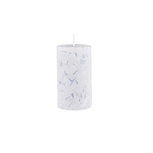 Svece stabs Polar Mosaic 6.8x9cm 48h balta, gaiši zila, pelē 628670-1