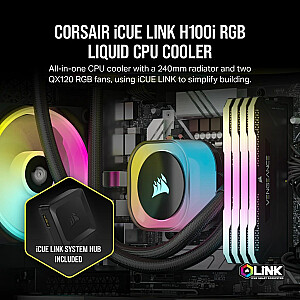 Комплект жидкостного охлаждения для процессора Corsair H100I 12 см Черный