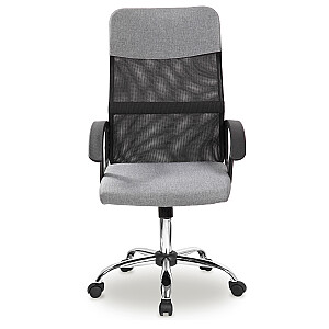 Серый офисный стул с сетчатой спинкой