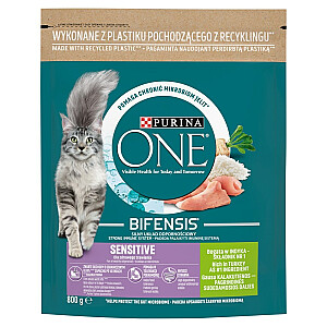 PURINA One Bifensis Adult Sensitive - sausā barība kaķiem - 800 g