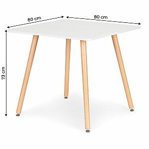Moderns koka kvadrātveida virtuves galds 80x80 cm.