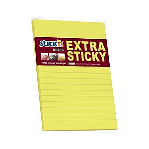 Līmlapiņas StickN 21496 Extra sticky 150x101mm līniju 90 lapas neona dzeltenas