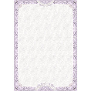 Сертификат-бумага "deVENTE" A4, бумага с водяными знаками, 115 г/м², 25 шт, с фиолетовой рамкой ( Код ТН ВЭД 4820109000)