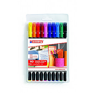 edding 1200 цветная ручка тонкая металлическая коробка из 10 штук в ассортименте