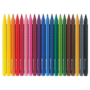 Trīsstūrveida flomasteri Faber Castell, 20 krāsas