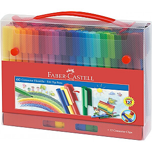 Flomāsteri Faber-Castell, saspraužamie, 60 krāsas