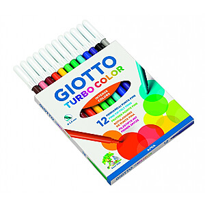 Flomasteri Giotto Turbo Color, 12gab/iep