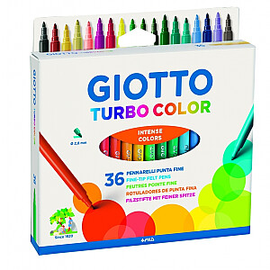Flomasteri Giotto Turbo Color, 36 krāsas