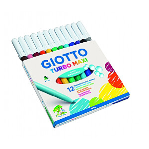 Flomasteri Giotto Turbo Maxi 12 krāsas